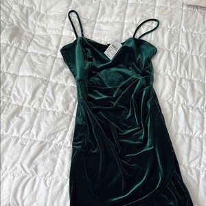 Windsor Green Slip Mini Dress Spaghetti Strap Sweetheart